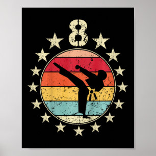 8e Verjaardag Karate Achtste 8 Jaar Oude Verjaarda Poster