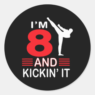 8e Verjaardag Karate Geschenken 8 Jaar Oude Verjaa Ronde Sticker