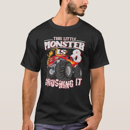 8e verjaardag Kind deze kleine monstertruck T-shirt (Voorkant)