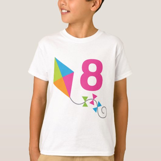 8e verjaardag Kite Design Gift T-shirt (Voorkant)