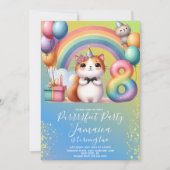 8e verjaardag Kitten Regenboog Feest Kaart (Voorkant)