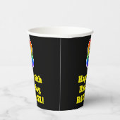 8e verjaardag: Kleurrijk, Leuk, Spannend, Regenboo Papieren Bekers (Rechts)