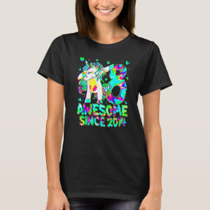 8e verjaardag kleurrijke tinnen kleurstof 8 jaar o t-shirt