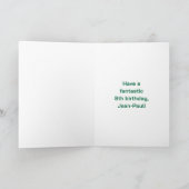 8e verjaardag: Leuke regenboog #, aangepaste naam Kaart (Binnen)