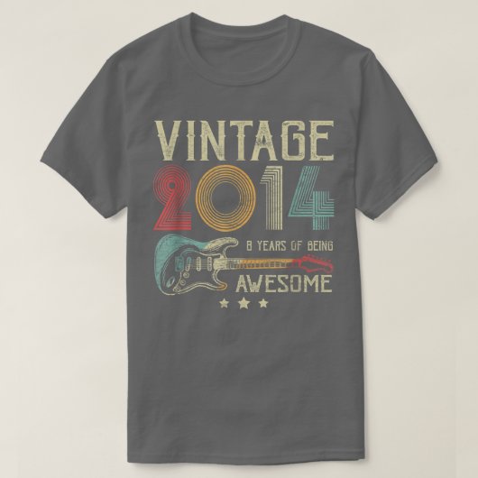 8e verjaardag Mannen 2014 Guit T-shirt (Design voorkant)