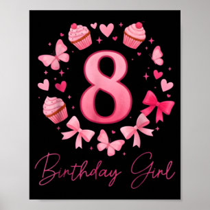 8e verjaardag meisje esthetische Coquette strik  Poster