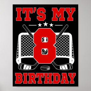 8e verjaardag meisje ijshockey thema 8 jaar oud poster