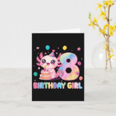 8e Verjaardag Meisje Schattige Axolotl 8 jaar oud  Kaart (Gele Bloem)