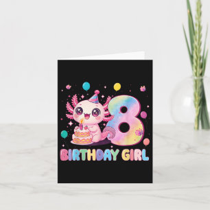 8e Verjaardag Meisje Schattige Axolotl 8 jaar oud  Kaart