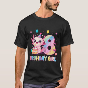 8e verjaardag meisje Schattige Axolotl 8 Jaar Oud T-shirt