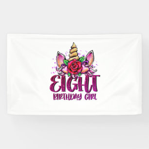 8e Verjaardag Meisje Shirt 8 Jaar Oud Meisje Verja Spandoek