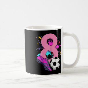 8e verjaardag meisje voetbalster voetballend 8 jaa koffiemok