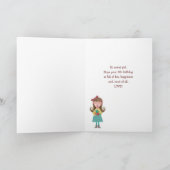 8e verjaardag meisje zingend Happy Birthday Kaart (Binnen)