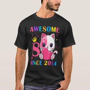 8e verjaardag meisjes 8 jaar oud Geweldige sinds 2 T-shirt