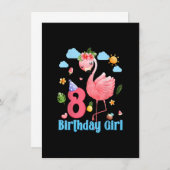 8e verjaardag meisjes Flamingo 8 jaar oud tropisch Kaart (Voorkant / Achterkant)
