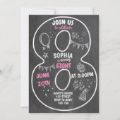 8e verjaardag meisjesbord Nummer roze Kaart (Voorkant)