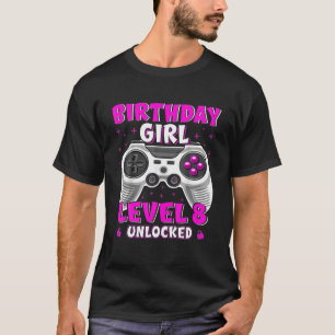 8e verjaardag meisjesniveau 8 Onvergrendelde video T-shirt