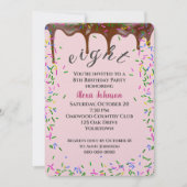 8e verjaardag met chocolade ijsjes en sprenkels kaart (Voorkant)