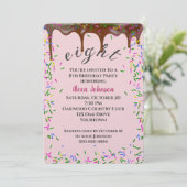 8e verjaardag met chocolade ijsjes en sprenkels kaart (Staand voorkant)