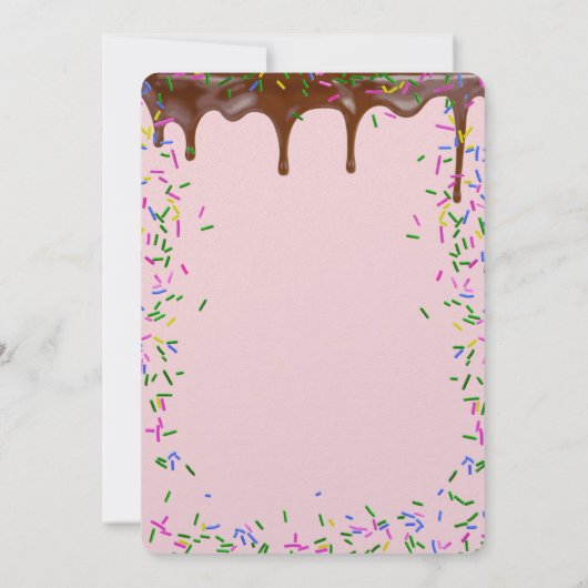 8e verjaardag met chocolade ijsjes en sprenkels kaart (Achterkant)
