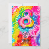 8e Verjaardag met Tie Dye Kaart (Voorkant)