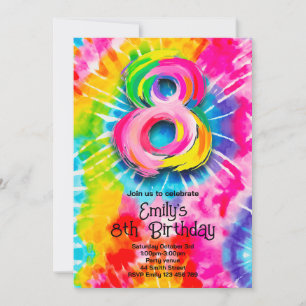8e Verjaardag met Tie Dye Kaart