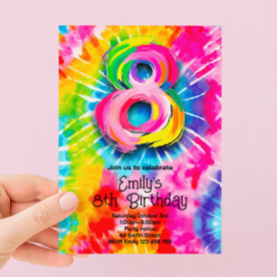 8e Verjaardag met Tie Dye Kaart