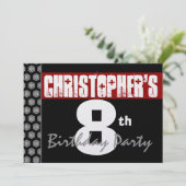 8e verjaardag Moderne voor im Red White Black W193 Kaart (Staand voorkant)