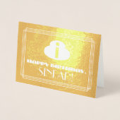 8e verjaardag: Naam + Art Deco geïnspireerde vorm  Folie Kaarten (Voorkant)