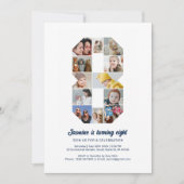 8e verjaardag nummer 8 aangepaste foto collage kaart (Voorkant)