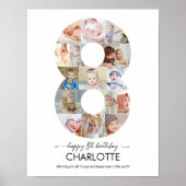 8e verjaardag Nummer 8 Fotocollage Aangepaste foto Poster (Voorkant)