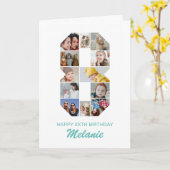 8e verjaardag nummer 8 fotocollage gepersonaliseer kaart (Gele Bloem)
