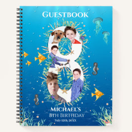 8e verjaardag onder het Zee Foto Guest Book Notitieboek