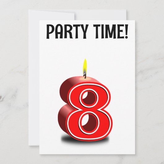 8E VERJAARDAG OP MAAT GEPERSONALISEERDE uitnodigin Kaart (Voorkant)