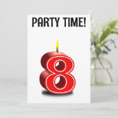 8E VERJAARDAG OP MAAT GEPERSONALISEERDE uitnodigin Kaart (Staand voorkant)