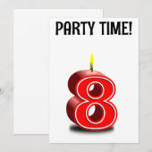 8E VERJAARDAG OP MAAT GEPERSONALISEERDE uitnodigin Kaart (Voorkant / Achterkant)