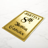 8e verjaardag Partij - Legant Manuscript + de Naam Folie Uitnodiging (Gedraaid)