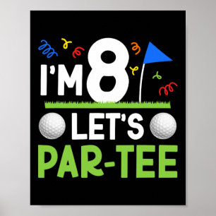 8e Verjaardag Party Golf Boy Acht jaar oude golfer Poster