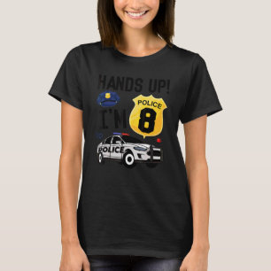 8e verjaardag politieman jongen acht jaar oud poli t-shirt