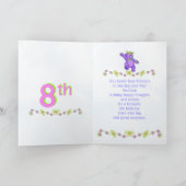 8e Verjaardag Prinses Beer, aangepaste naam Kaart (Binnen)