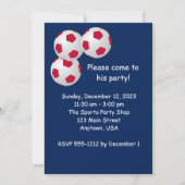 8e verjaardag Red White Blue Voetbal Kaart (Achterkant)