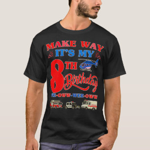 8e verjaardag Reddingsvoertuigen Dag thema 8 jaar T-shirt