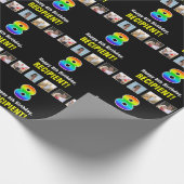 8e verjaardag: Regenboog "8"; Aangepaste foto's &  Cadeaupapier (Hoek)