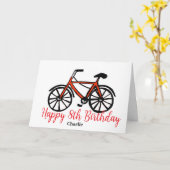 8e verjaardag rode fiets kaart (Gele Bloem)