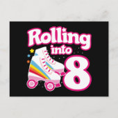 8e verjaardag Roller Skating 8 jaar oud schaatsen Briefkaart (Voorkant)