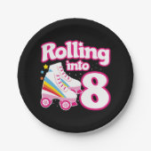 8e verjaardag rolschaatsen 8 jaar oud Schaats Papieren Bordje (Voorkant)