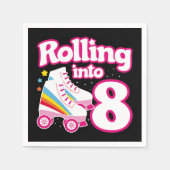 8e verjaardag rolschaatsen 8 jaar oud Schaats Servet (Voorkant)