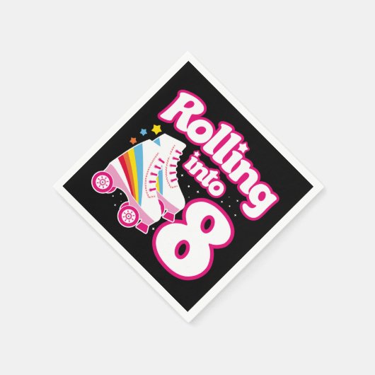 8e verjaardag rolschaatsen 8 jaar oud Schaats Servet (Hoek)