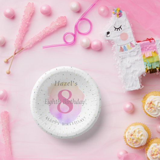 8e verjaardag Roos Roze Partij Papieren Kommen (Feest)