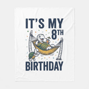 8e Verjaardag Schildpad Hangmat Vintage Gravure On Fleece Deken
